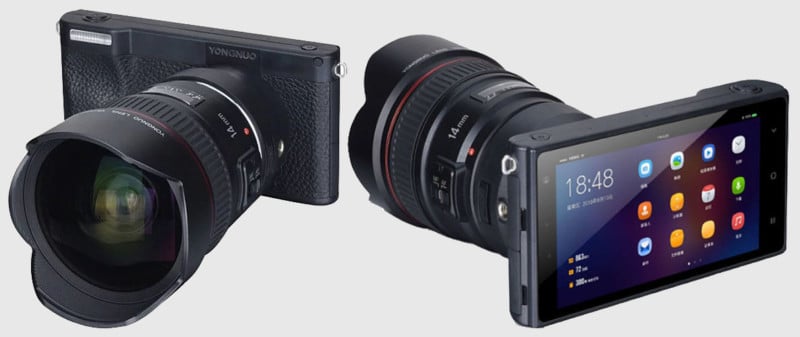 This is Yongnuos Micro 4/3 EF-Mount Android 4K Mirrorless Camera
