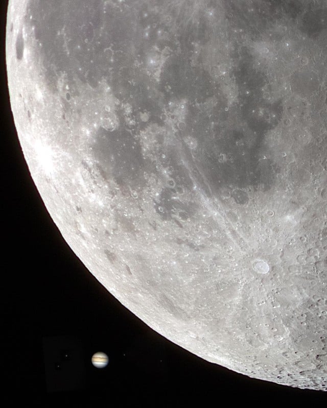 This Photo Shows Jupiters Size in the Sky Compared to the Moon