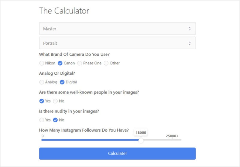 This Exposure Calculator is for When You Get Asked to Shoot for Free