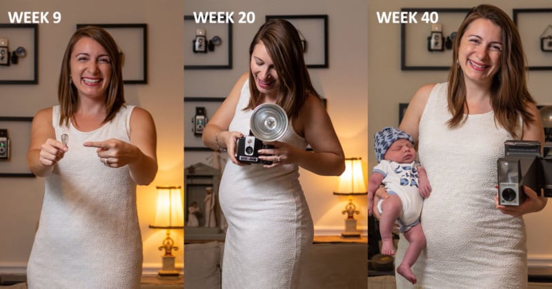 These Baby Bump Photos Use Camera Gear for Size Comparisons