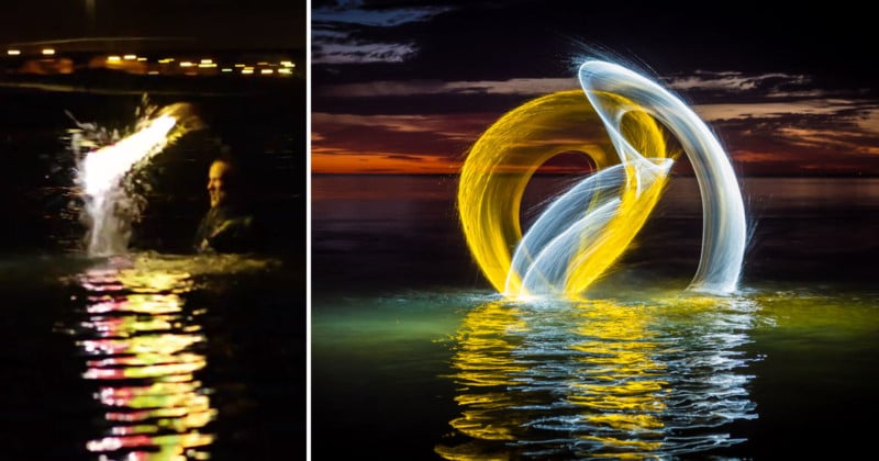 These Light Painting Photos Were Shot by Splashing in Water