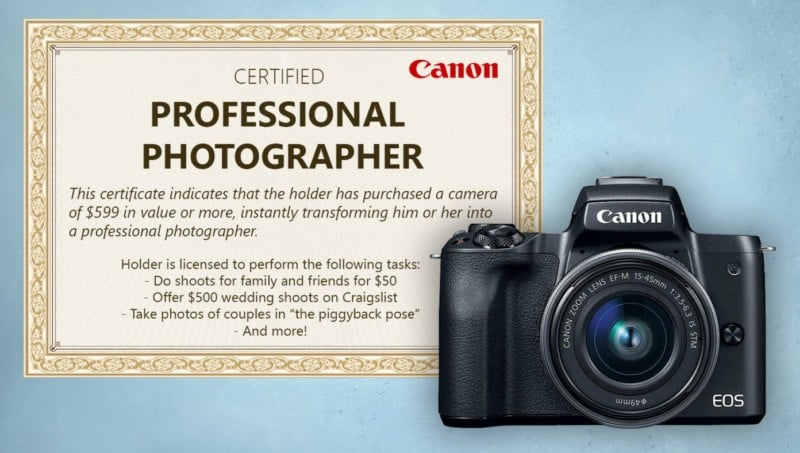 Canon Including Pro Photographer Certificate with All $599+ Cameras