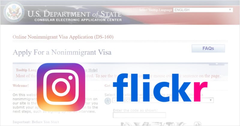  now requires instagram flickr usernames from visa 