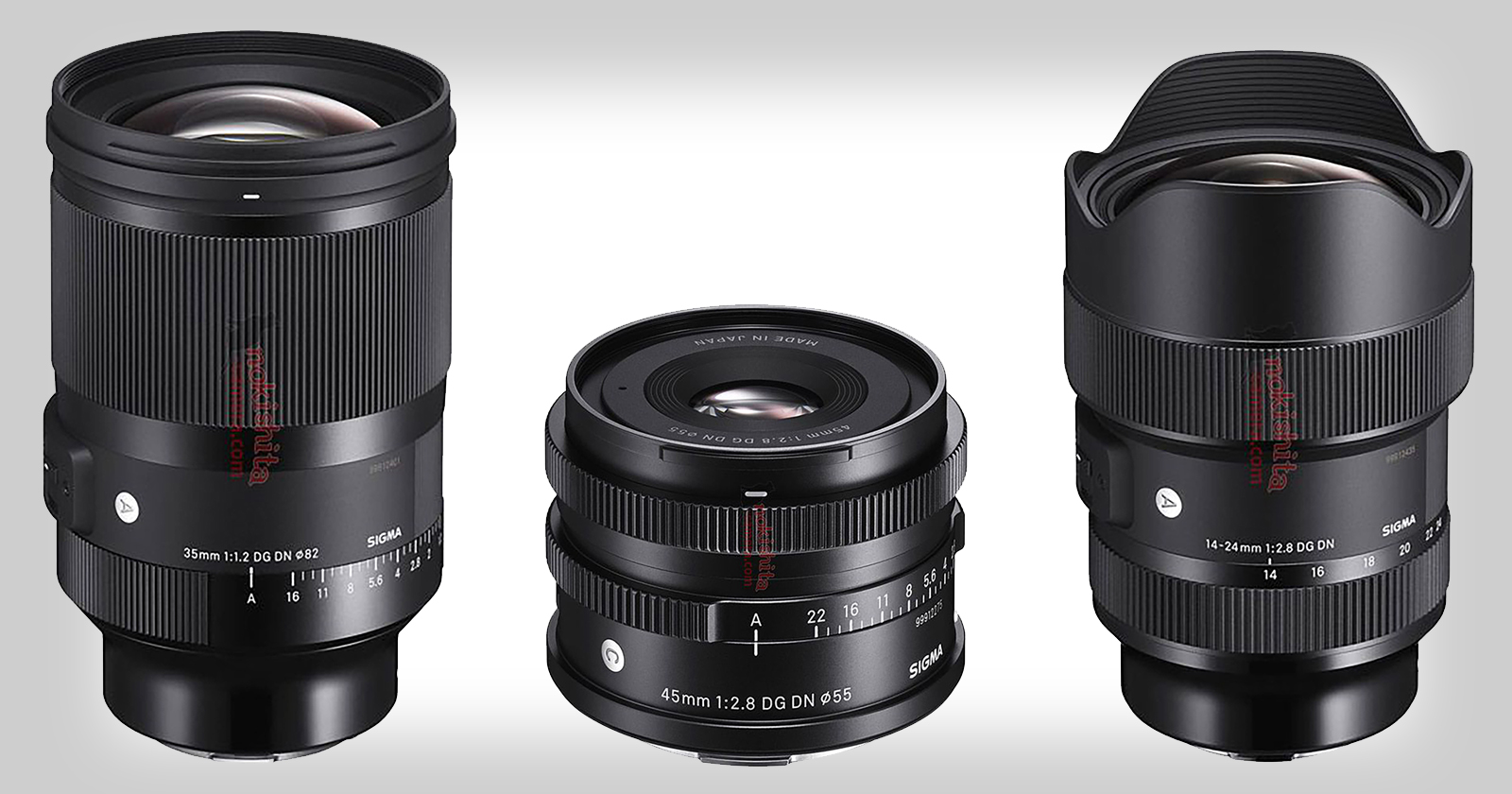 Photos and Pricing of Sigma 14-24mm f/2.8, 35mm f/1.2 and 45mm f/2.8