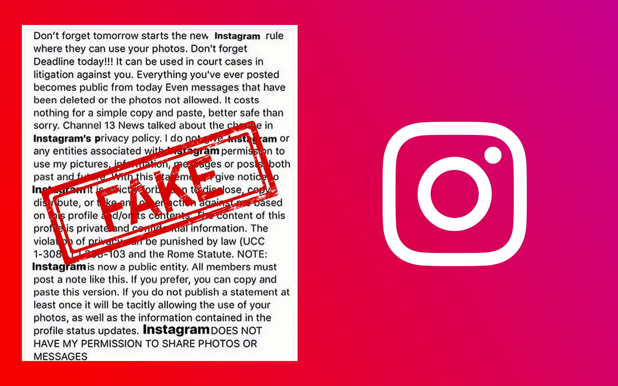 Instagram Says Viral Meme About New Content Rule is a Hoax