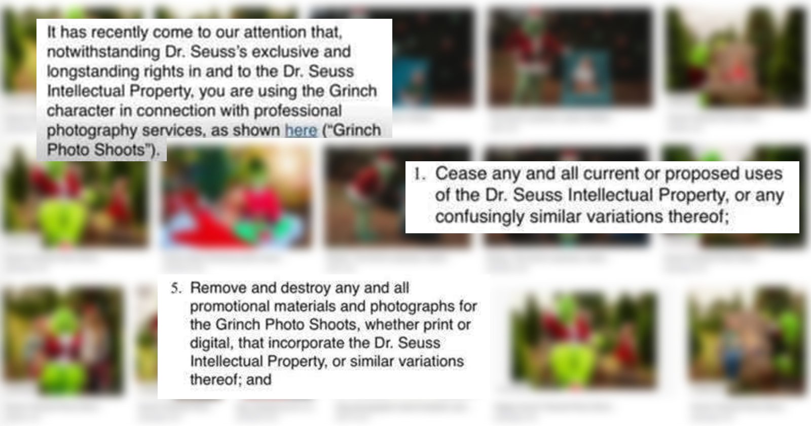 Dr. Seuss Goes After Photographer Over Grinch-Themed Photo Shoot