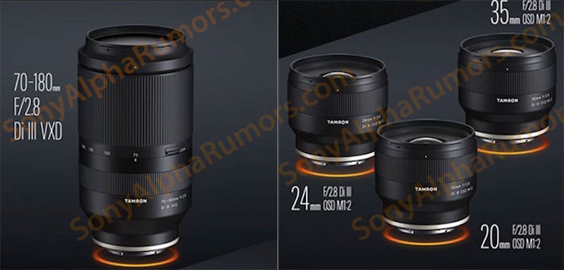 Photos of Four New Tamron Lenses for Sony E-Mount Leaked