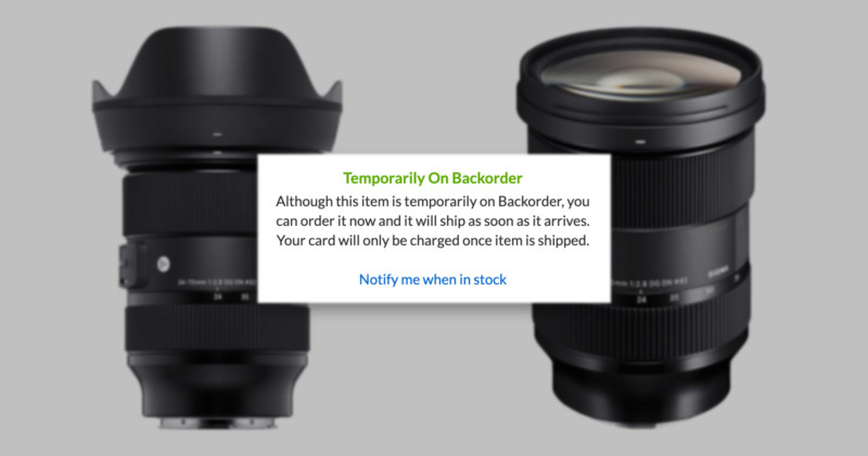 Sigma Overwhelmed by E-Mount 24-70mm f/2.8 Preorders, Apologizes for Possible Delays