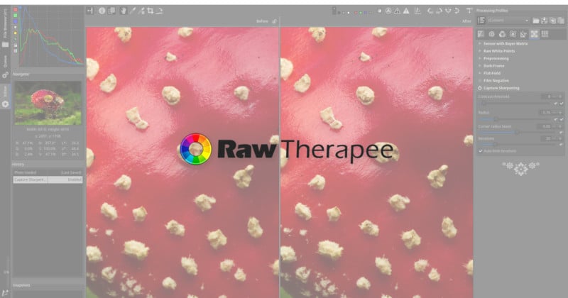Free Editing Software RawTherapee Adds Impressive Capture Sharpening Feature