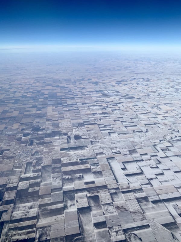  photo shows flat farmland turned into illusion 
