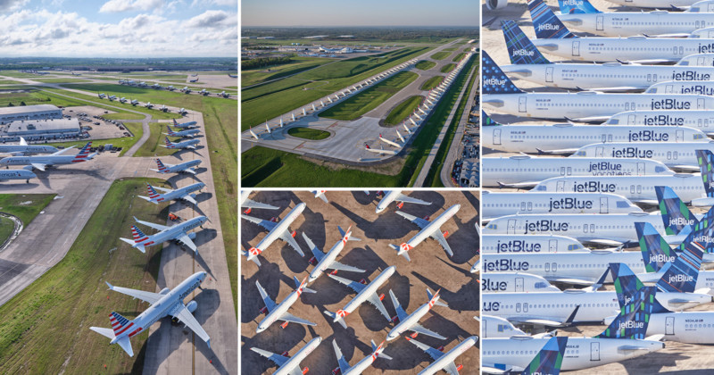  aerial photos grounded jets across usa 