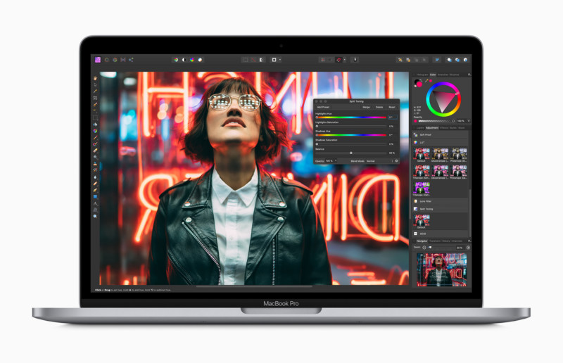 Apple macbook pro 13 inch with affinity photo screen 05042020