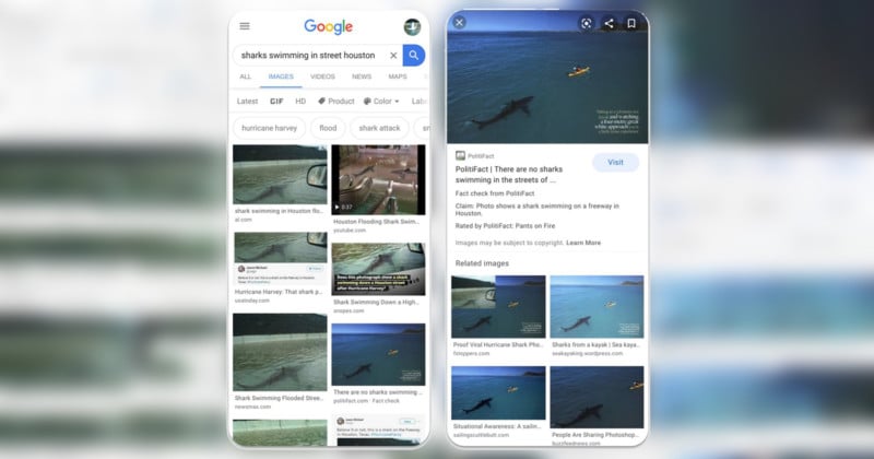 Google Image Search Now Highlights Fact Checks for Manipulated Photos