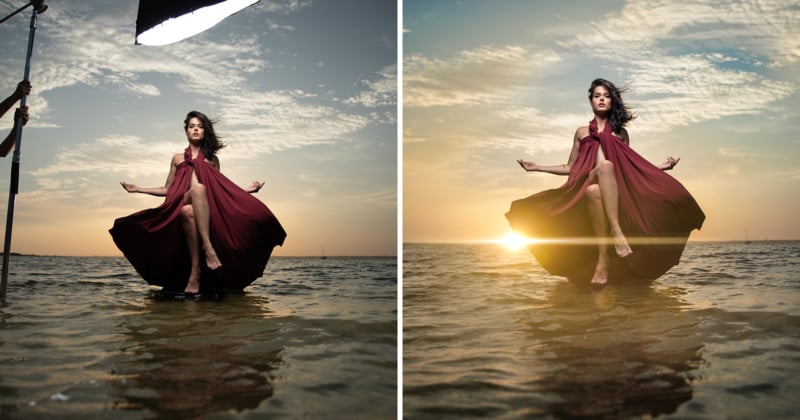 This Sunset Levitation Photo Was Captured in a Single Shot