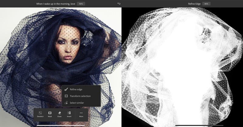 Adobe Adds Refine Edge Brush to Photoshop on the iPad