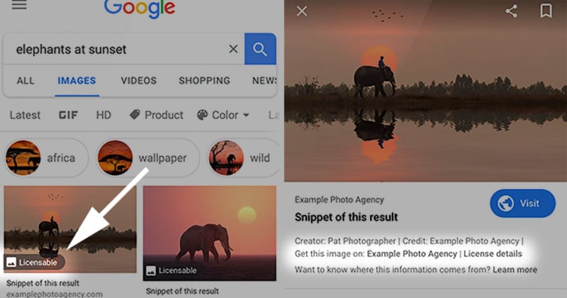 Google Images Licensable Badge to Help Photographers Sell Photos
