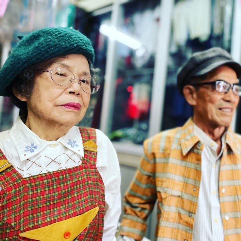  elderly couple shoots fashion photos clothes left 