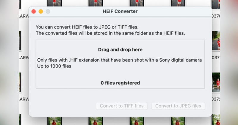 Sony Releases a Free HEIF to JPEG/TIFF File Converter