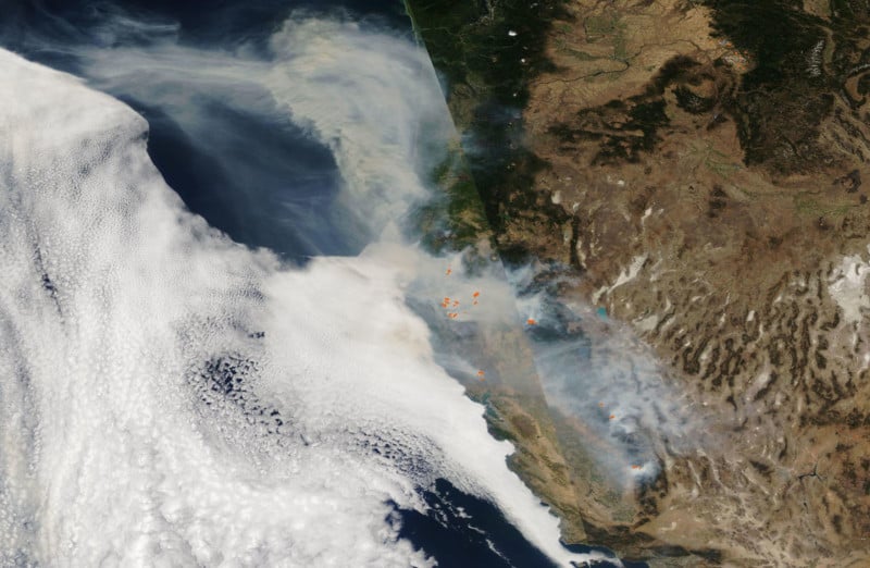 NASA Satellite Photo Shows Fires and Smoke Dominating the West Coast