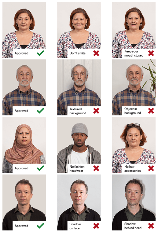 examples of passport photos