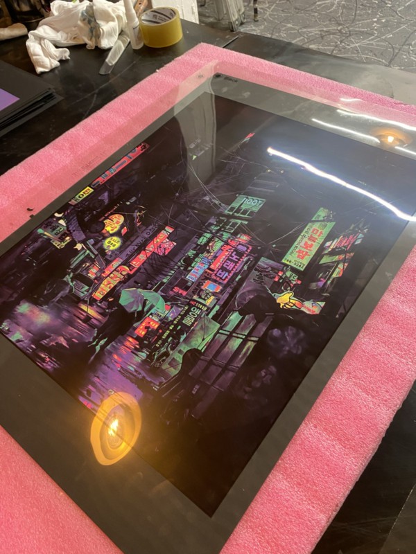 This is a Blacklight Photo Print Made with Screen Printing