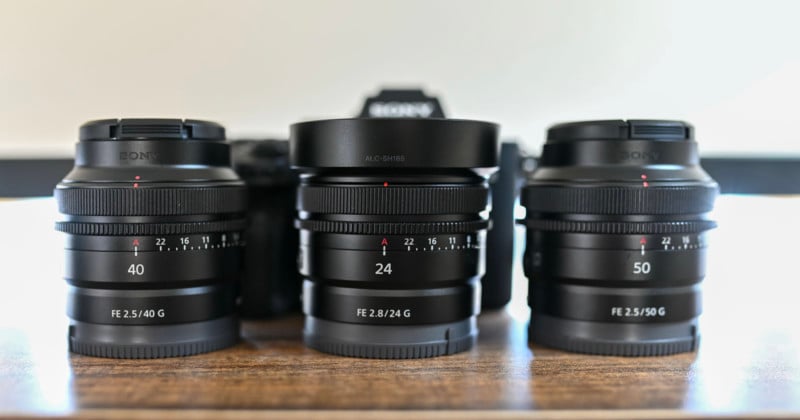 Sony Unveils 24mm f/2.8 G, 40mm f/2.5 G, and 50mm f/2.5 G Lenses