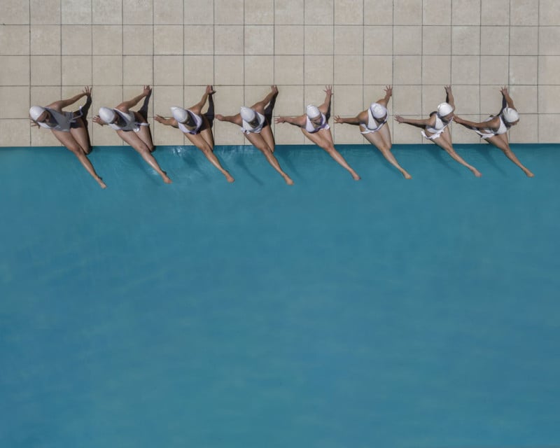  photographer captures beauty synchronized swimming from above 