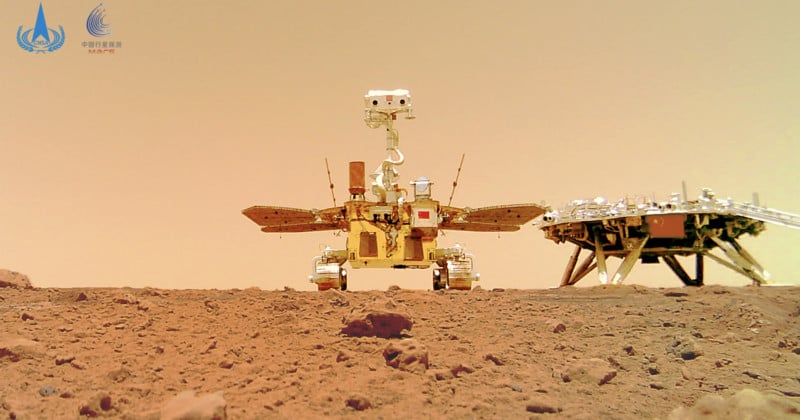 Chinas Zhurong Mars Rover Snaps Selfie with Detachable Camera