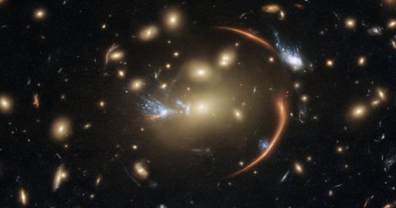 This Galaxy is 10 Billion Light Years Away, Visible Through a Cosmic Lens