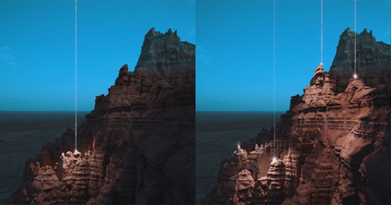 This Landscape Art Uses AR Projection to Show Beams of Light