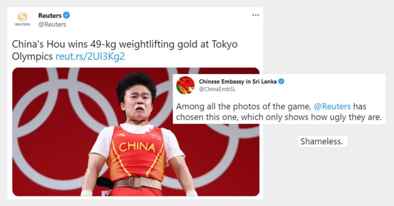 China Furious at Reuters for Ugly Pic of Weightlifting Gold Medalist