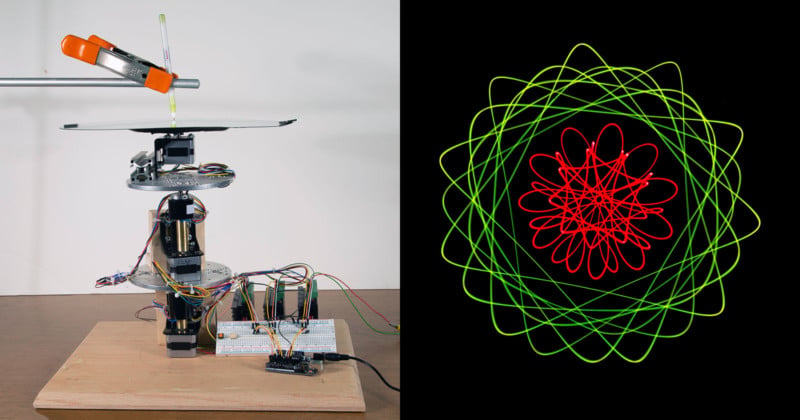 Light Painting Photos with a Geometric Drawing Machine