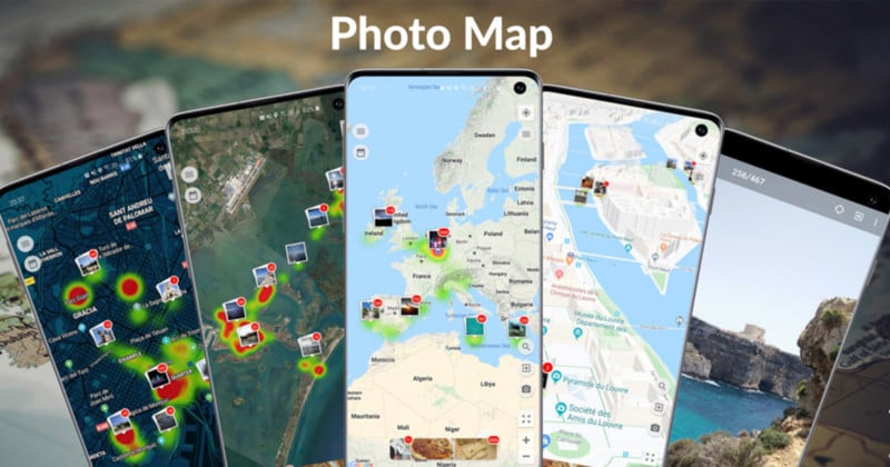 Android App Visualizes On-Device and Cloud-Stored Photos on a Map