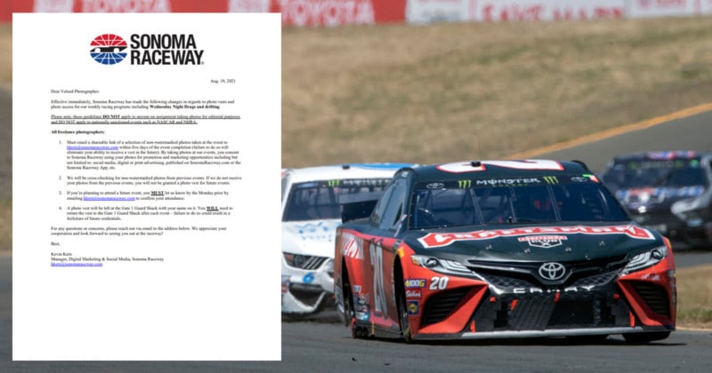 Sonoma Raceway Under Fire for Rights Grabbing Photo Policy