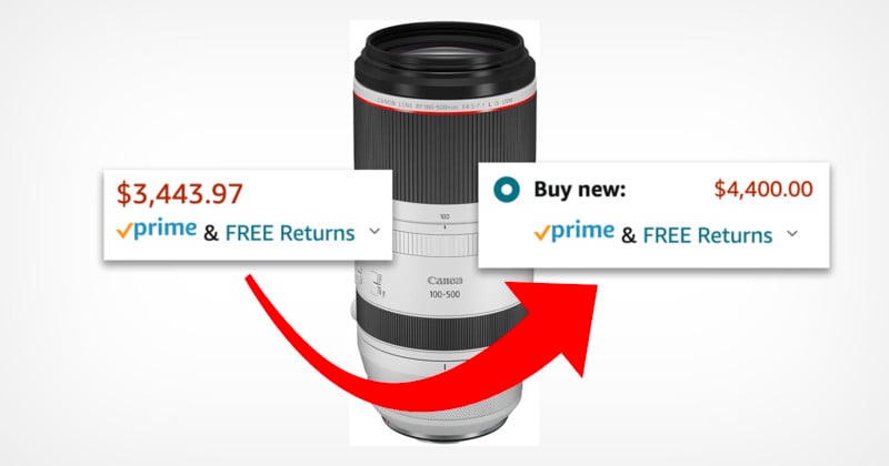 Amazon Fixes Overpricing New Canon Lens by Increasing Price Further