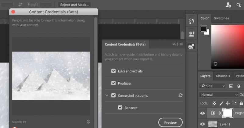  photoshop content credentials embeds attribution data into photos 