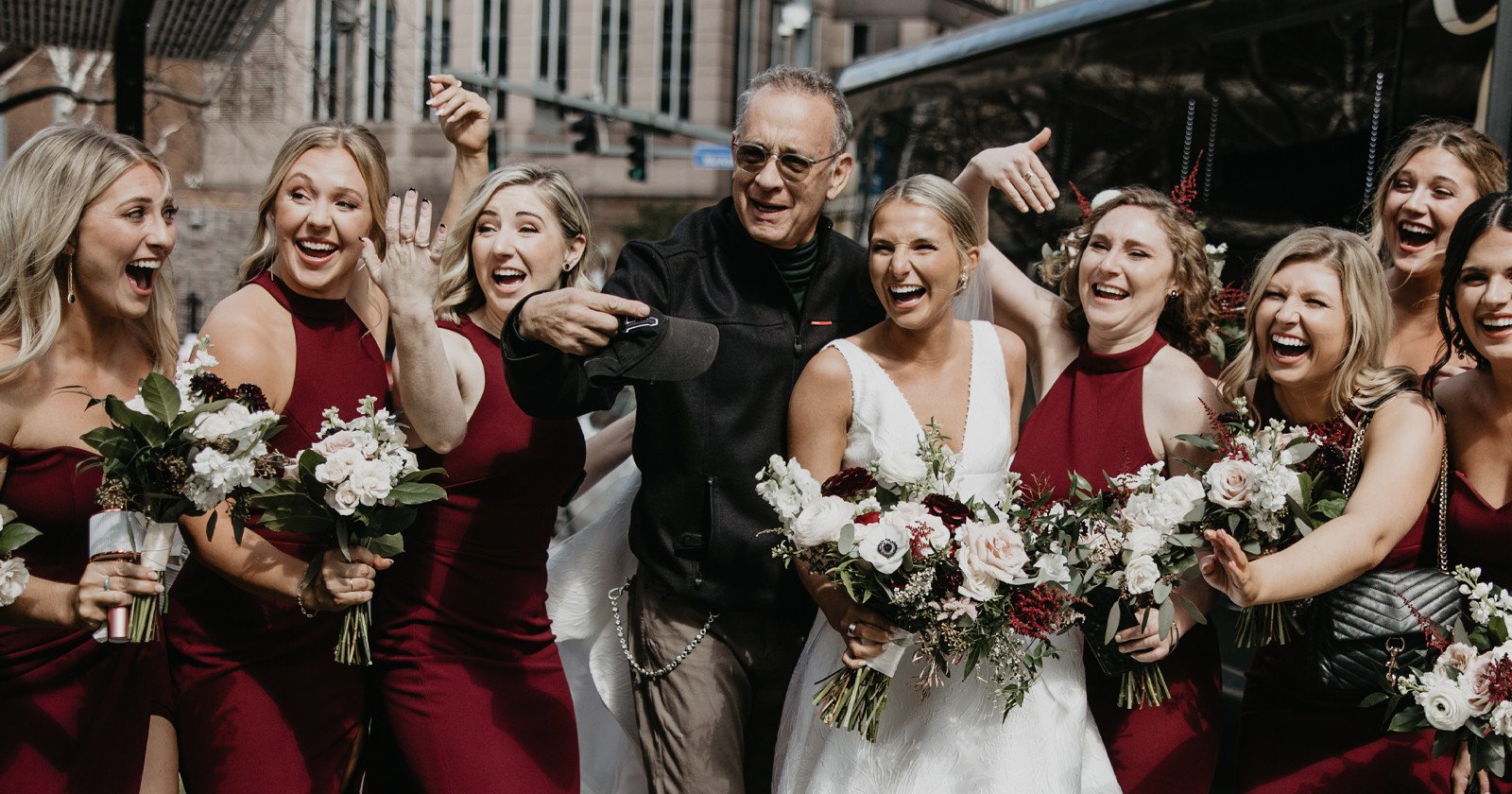 Tom Hanks Photobombs Brides Wedding Photos
