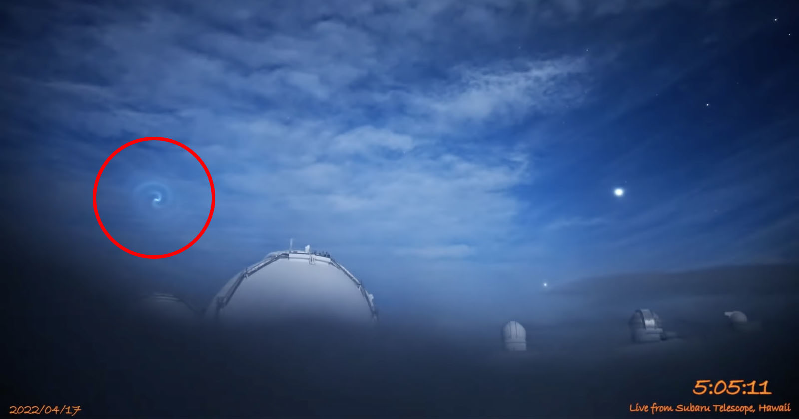 Strange Flying Whirlpool in Hawaiis Night Sky Caused by SpaceX Rocket