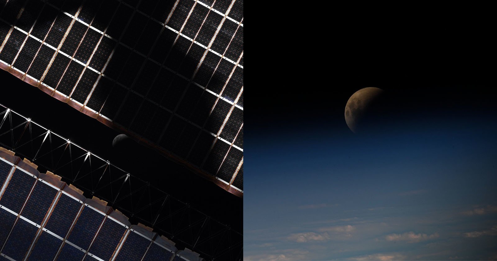  astronaut captures lunar eclipse from international space 