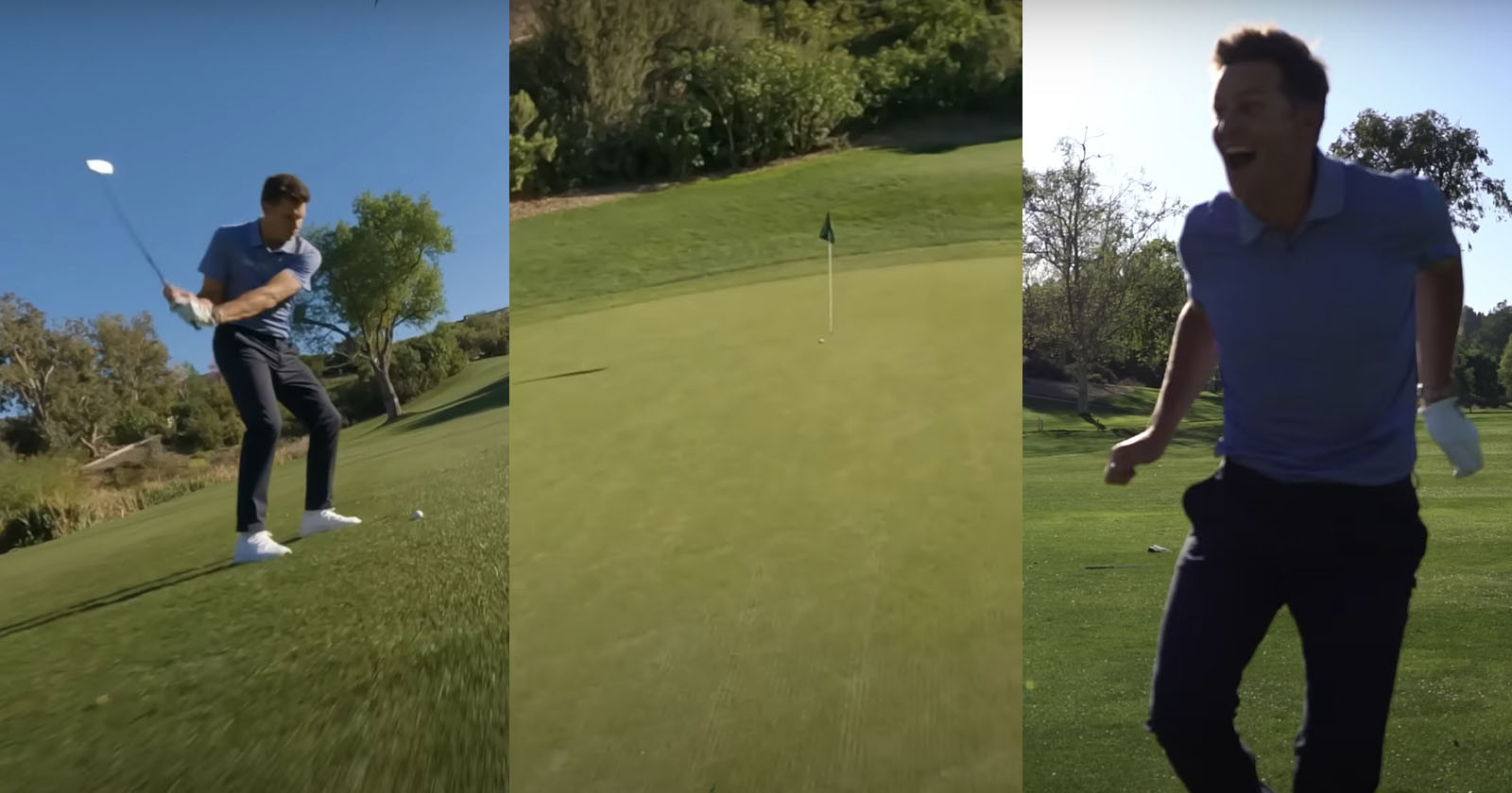  real fake tom brady epic hole-in-one caught fpv 