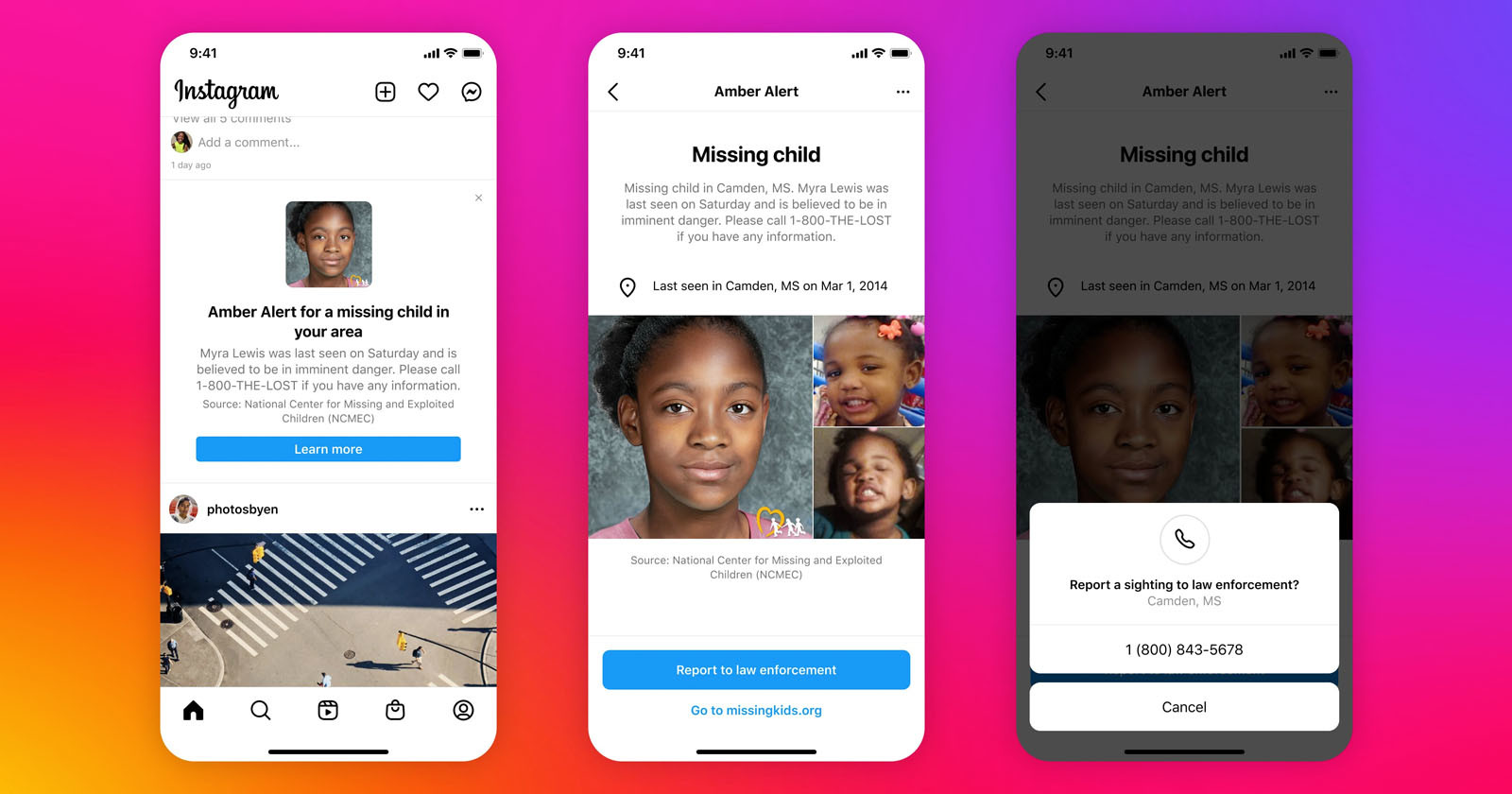 Instagram to Push AMBER Alerts to Feeds in the Event of a Missing Child
