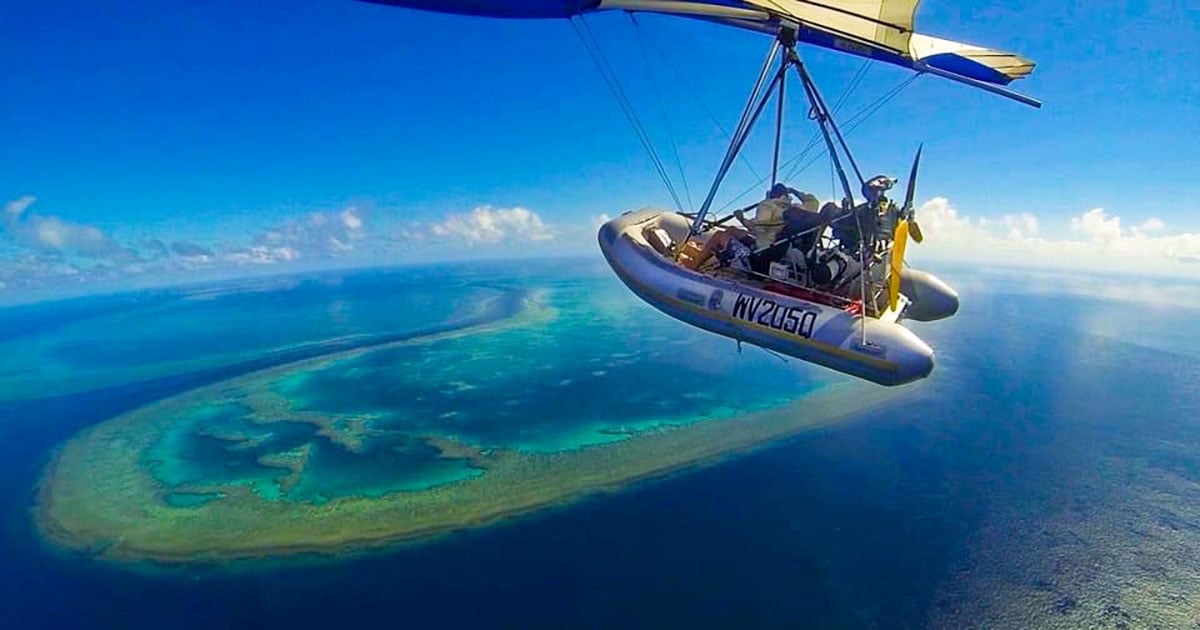  photographer flies boat over solomon islands aerial 