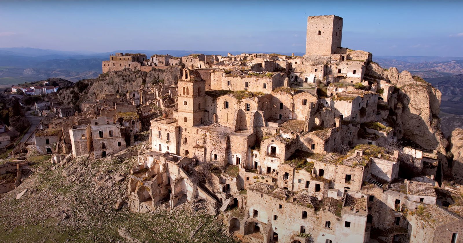  spectacular drone footage 8th-century italian ghost town 