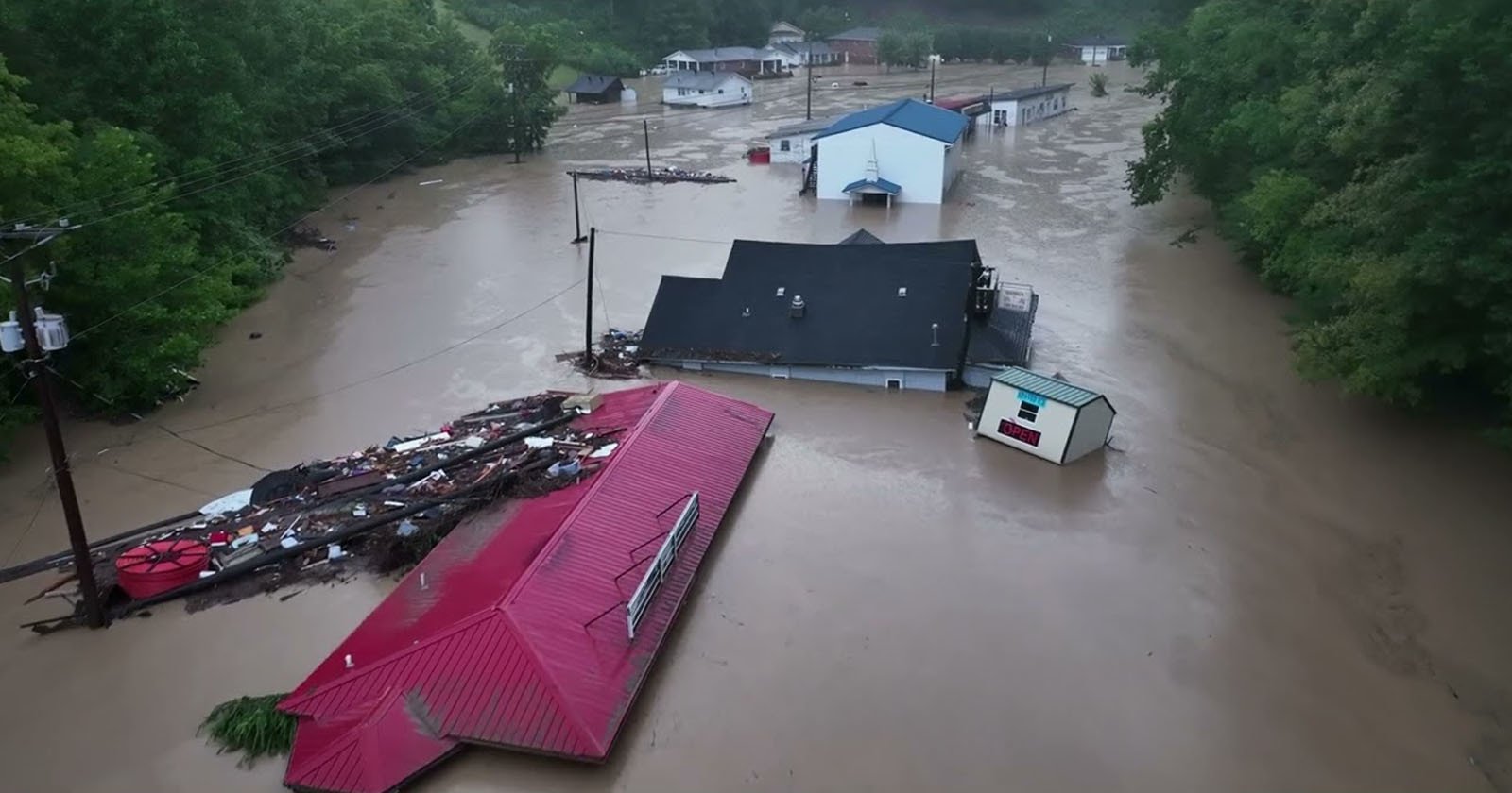  drone footage shows extent devastating floods 