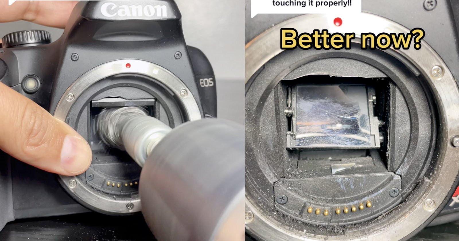  man takes drill his camera sensor gut-wrenching video 
