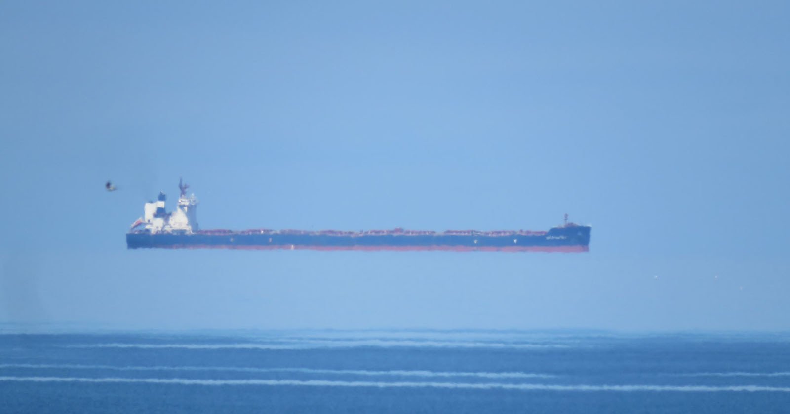 Bizarre Floating Tanker Ship is Rare Superior Mirage