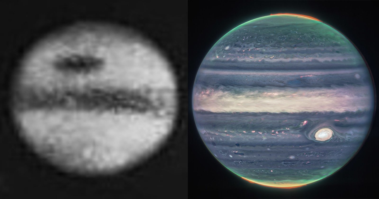 Then and Now: First Jupiter Photo vs James Webbs Latest Shot