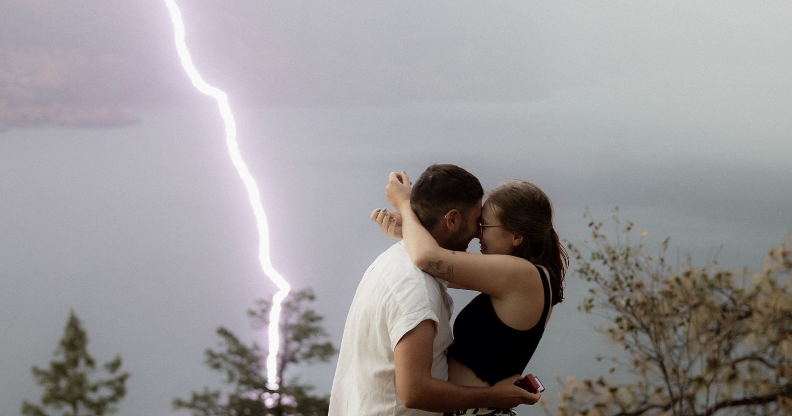 Lightning Strikes at Exact Moment Girlfriend Accepts Marriage Proposal