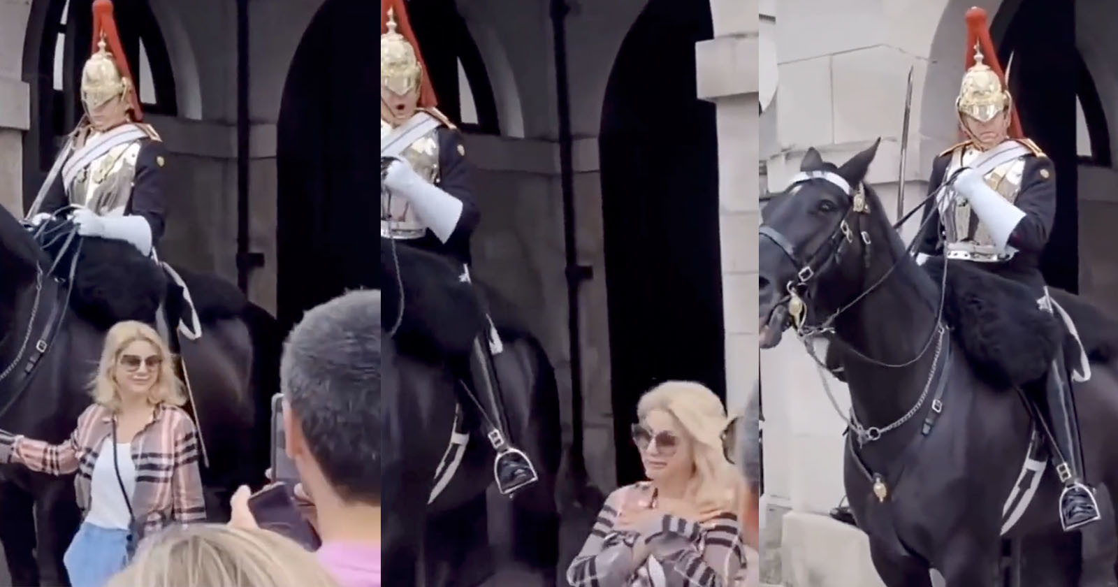Queens Guard Screams at Woman Posing for Photo