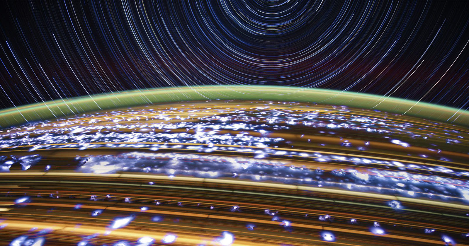  astronaut shares incredible star trail lightning photo 